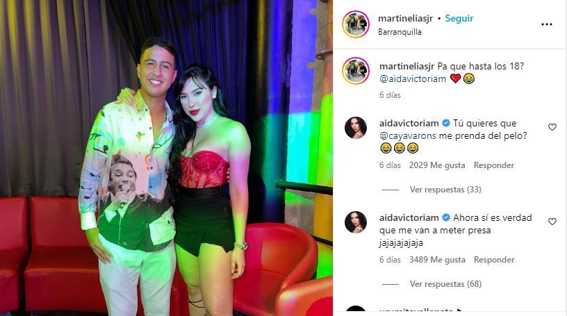 Aida Victoria Merlano le respondió picante propuesta a Martín Elías Jr.