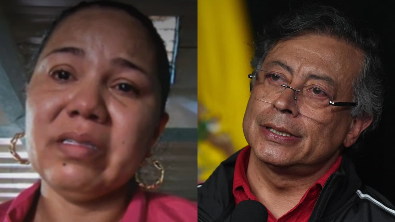 Carmen Elena García, mujer que vive en el Catatumbo, y el presidente Gustavo Petro.