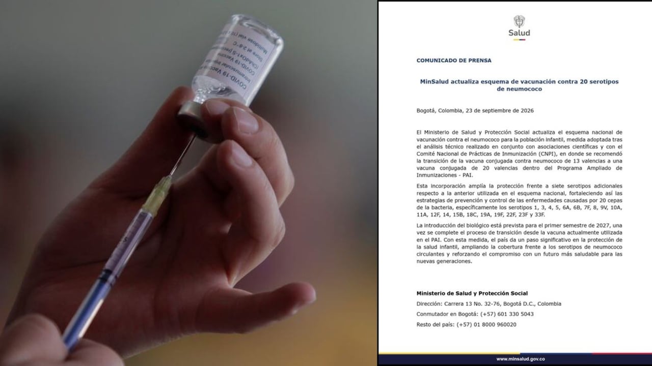 El Programa Ampliado de Inmunizaciones (PAI) actualiza el esquema nacional de vacunación contra el neumococo.