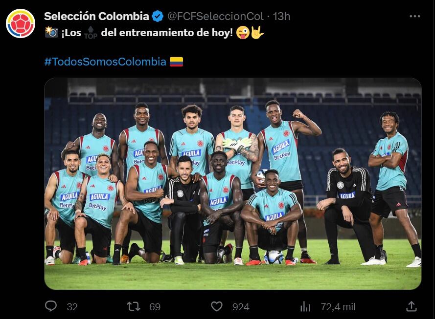 James hizo parte del equipo ganador en el entrenamiento.