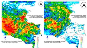 Mapa de clima para el viernes 2 (izq) y domingo 4 de octubre en Colombia.