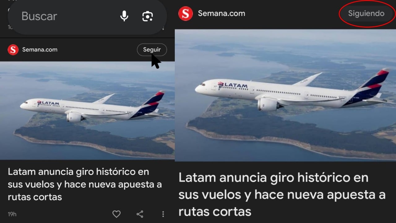Así puede seguir a SEMANA en Google Discover.