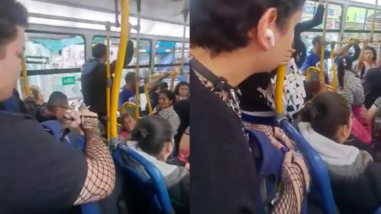 La mujer comenzó a criticar la vestimenta del joven, que había optado por una falda, mallas y uñas pintadas.