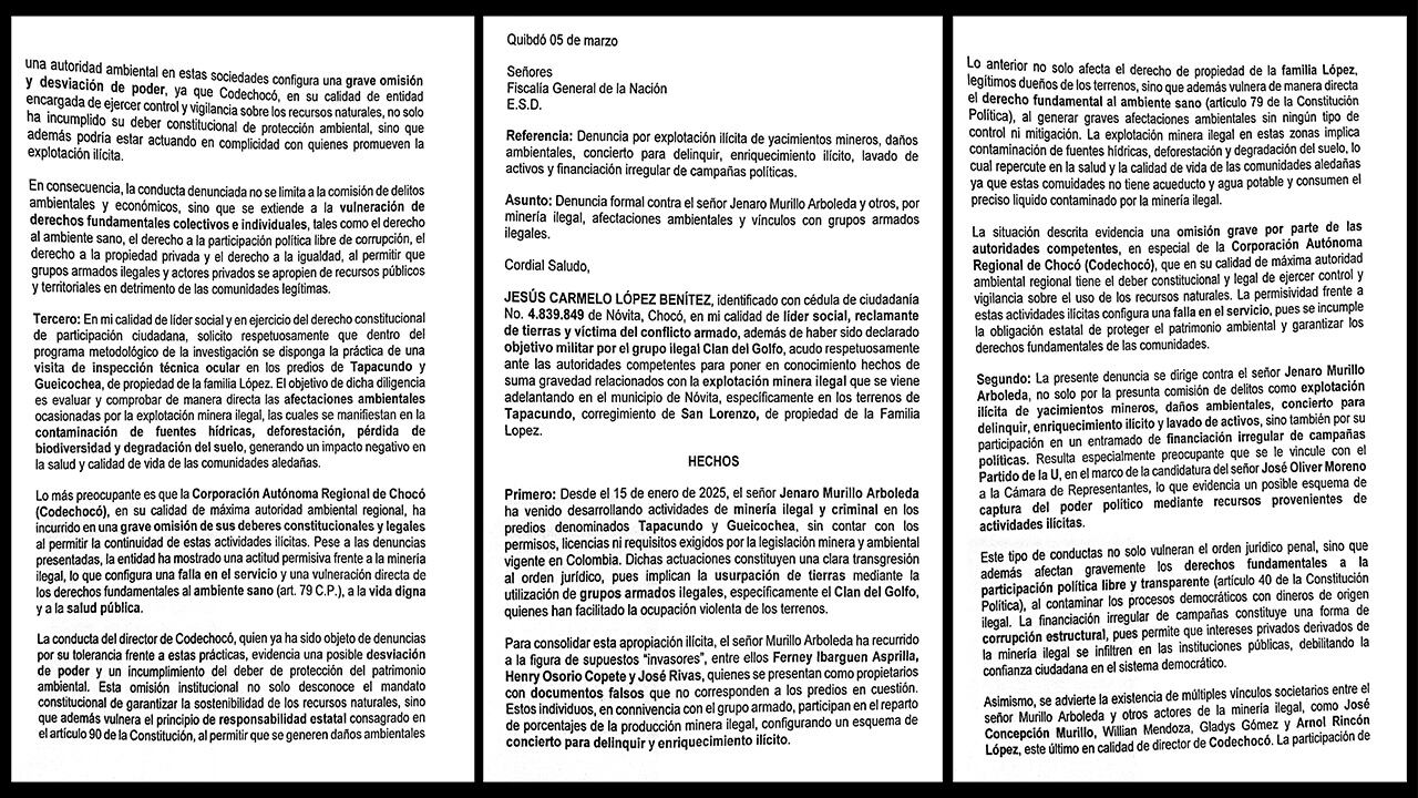 Documentos radicados ante la Fiscalía señalan que las ganancias extraídas de estas tierras habrían financiado campañas políticas e incrementado fortunas en la región.
