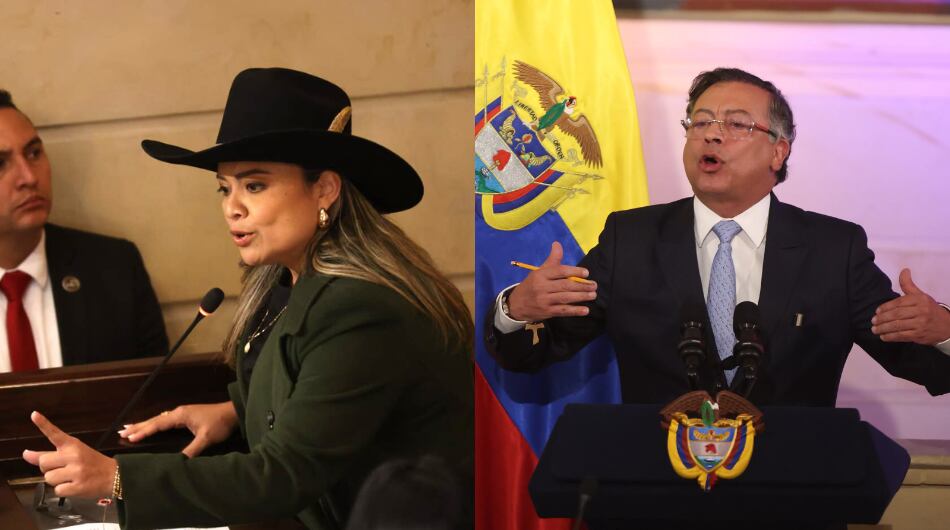 Lina Garrido y Gustavo Petro.