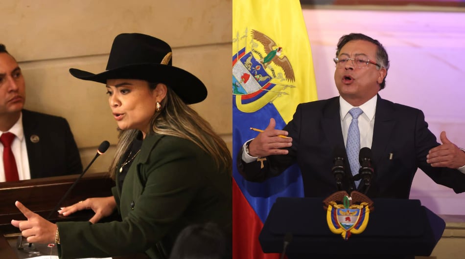 Lina Garrido y Gustavo Petro.