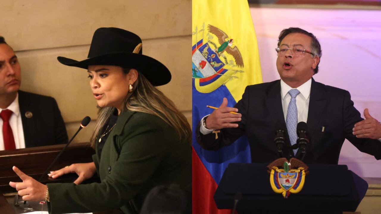 Lina Garrido y Gustavo Petro.