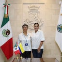 La Lic. María Soledad Garzón Forero y la alcaldesa de Mérida, Cecilia Patrón Laviada.