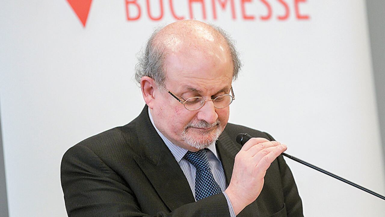 Salman Rushdie en la Feria del Libro de Fráncfort.