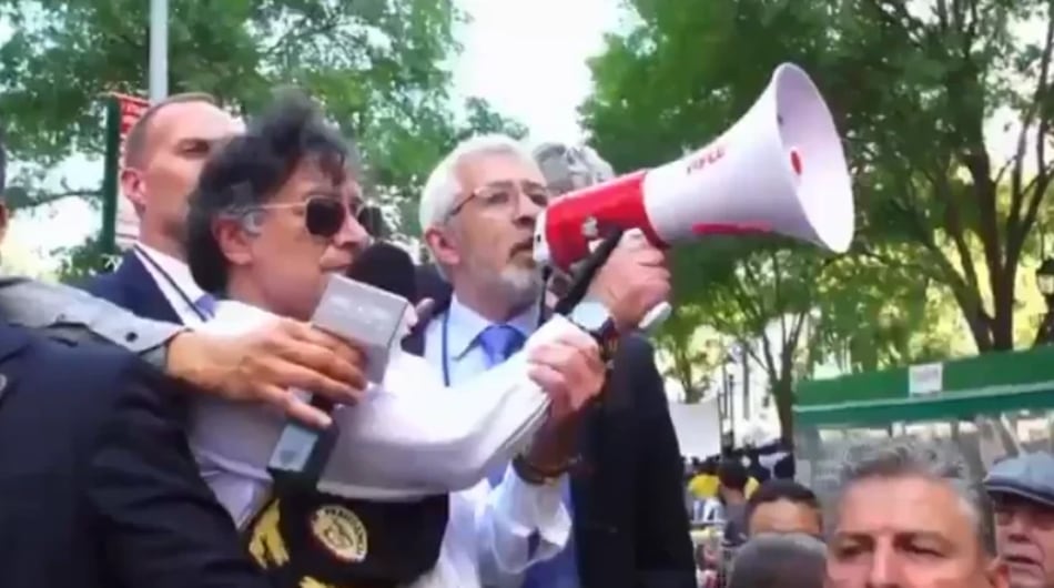 Víctor de Currea-Lugo y Gustavo Petro en Nueva York.