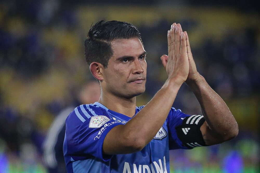 Mackalister Silva durante el partido contra Once Caldas.