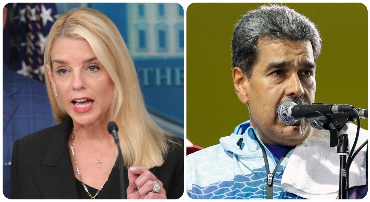 Pam Bondi y Nicolás Maduro