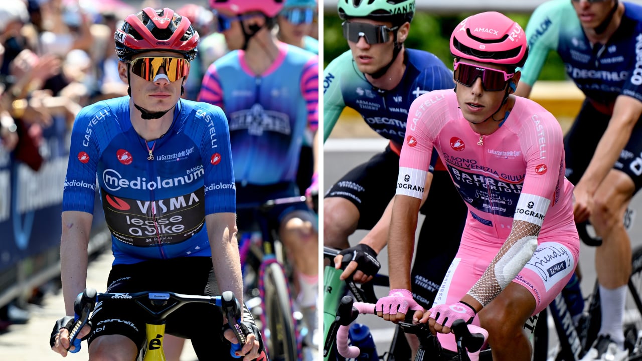 Jonas Vingegaard (izq.) ganó la etapa 9 del Giro de Italia, y Afonso Eulálio (der.) sigue siendo líder.