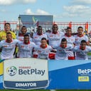 VILLAVICENCIO - COLOMBIA, 04-12-2021: Llaneros F. C. y Unión Magdalena durante partido de la fecha 6 de los cuadrangulares semifinales por el Torneo BetPlay DIMAYOR II 2021 en el estadio Bello Horizonte en la ciudad de Villavicencio. / Llaneros F. C. and Union Magdalena during a match of the 6th date of the quarter semifinals for the BetPlay DIMAYOR II 2021 at the Bello Horizonte stadium in Villavicencio city. / Photo: VizzorImage / Daniel Gongora / Cont.