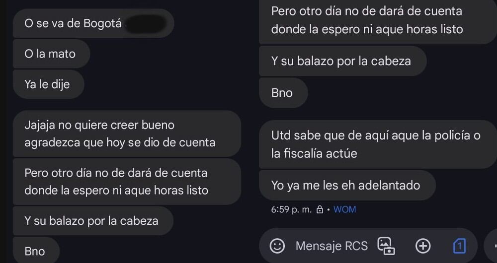 Chats amenazantes a la joven