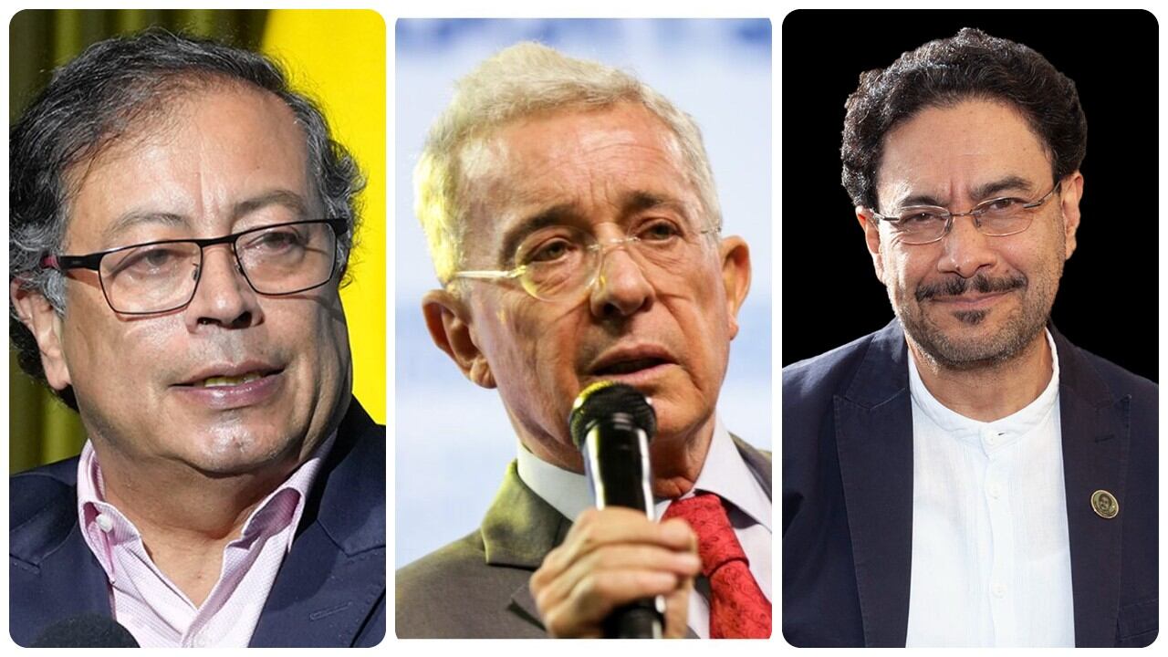 Gustavo Petro, Álvaro Uribe e Iván Cepeda.