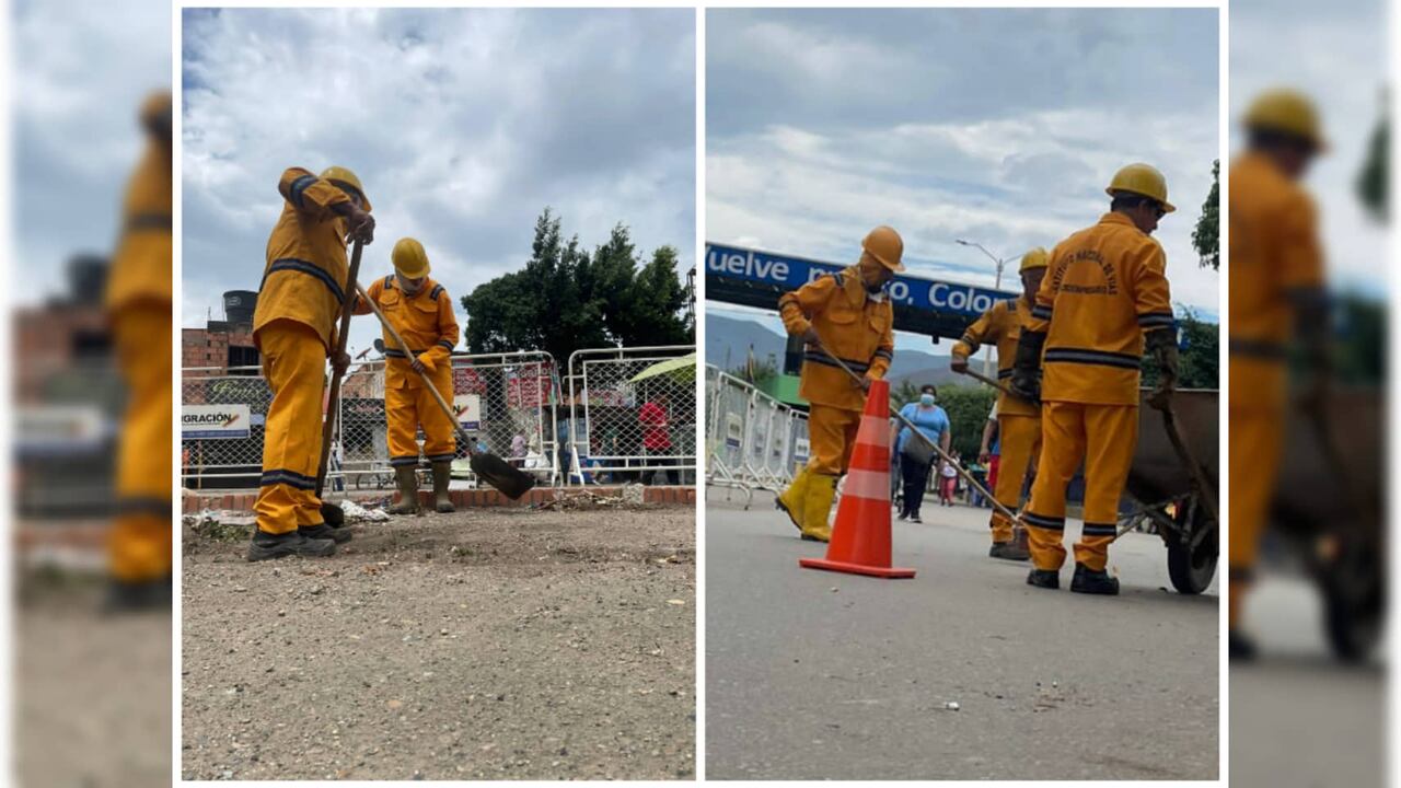 En el sector de La Parada se adelantan reparaciones de bacheo.