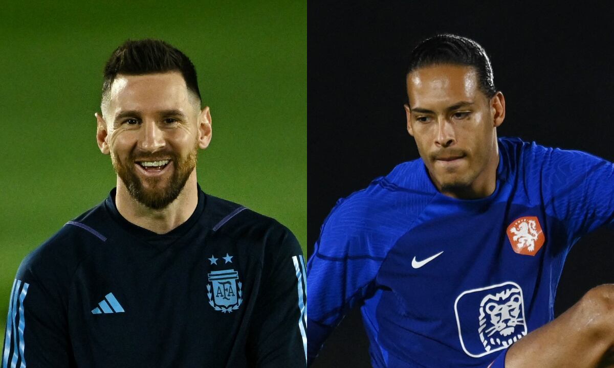 Lionel Messi y Virgil van Dijk. Argentina vs. Países Bajos. Qatar 2022. Foto: REUTERS/Dylan Martinez//REUTERS/Annegret Hilse