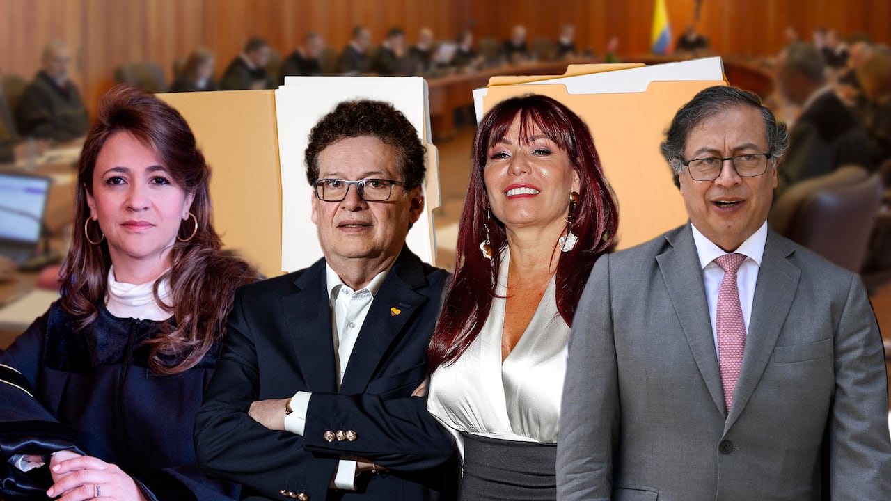 De izquierda a derecha: Cristina Lombana, Alirio Uribe, Gloria Arizabaleta y Gustavo Petro.