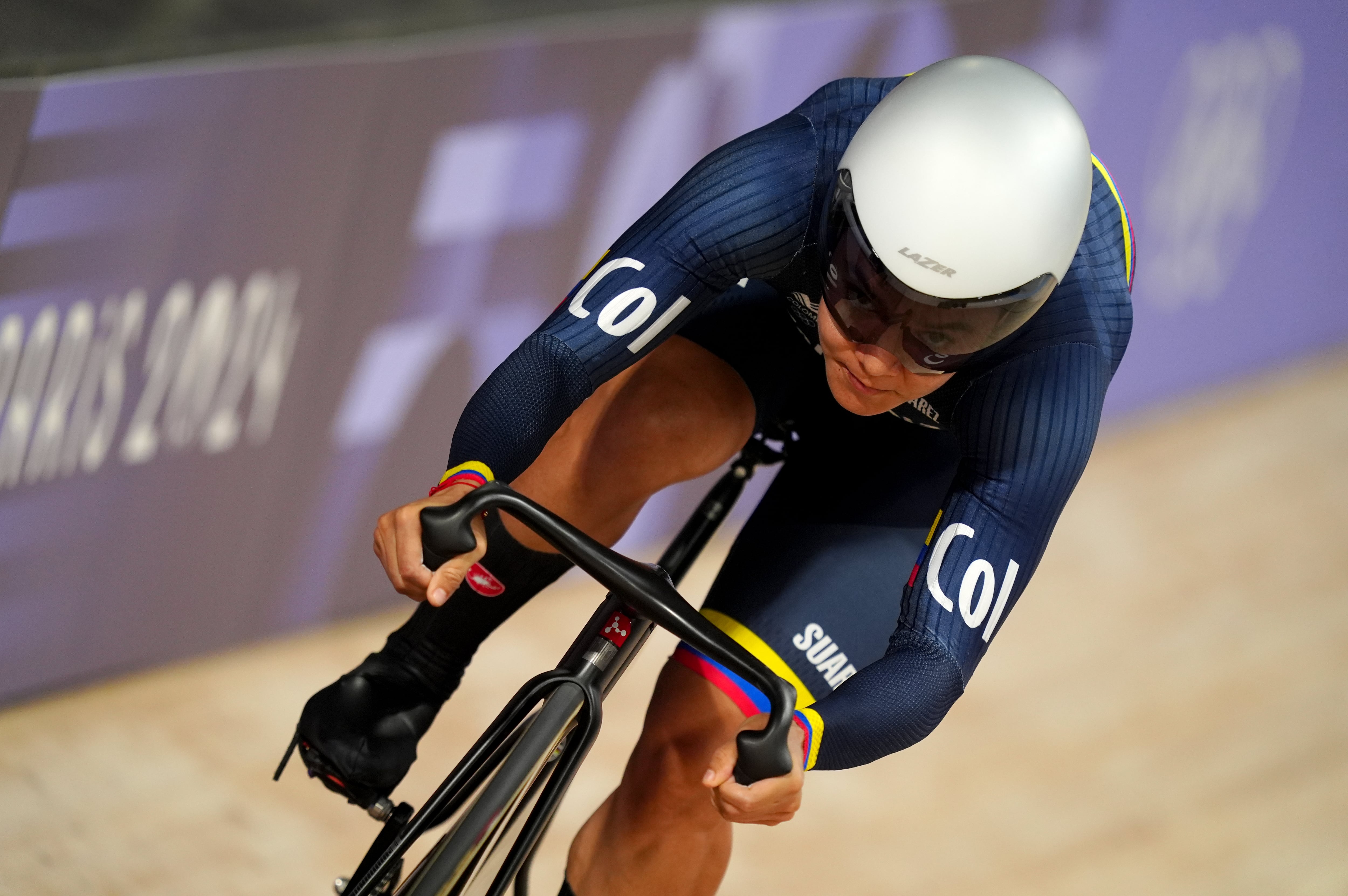 Colombia's Martha Bayona during the Women's Sprint, Qualifying at the National Velodrome, Saint-Quentin-en-Yvelines, on the fourteenth day of the 2024 Paris Olympic Games in France. Picture date: Friday August 9, 2024. (Photo by David Davies/PA Images via Getty Images)