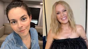 La actriz colombiana compartirá set con la diva pop australiana. Fotos: Instagram @julieticarestrep0 - @kylieminogue.