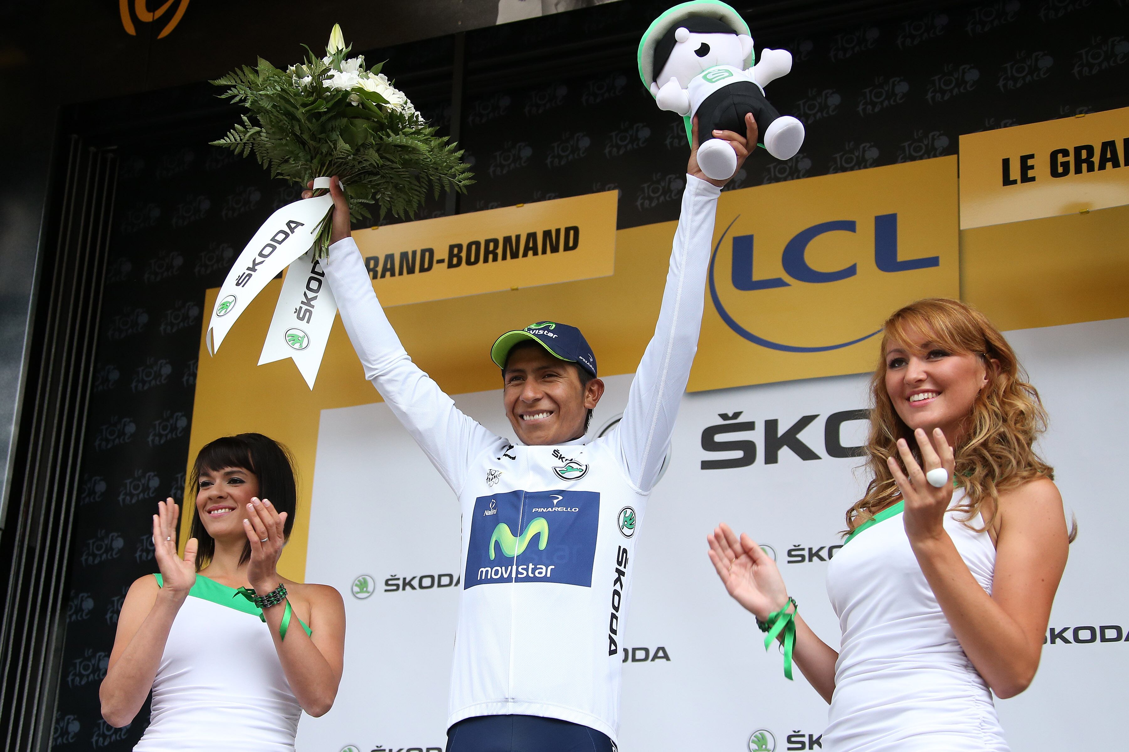 Nairo Quintana en el Tour de Francia 2013, donde fue subcampeón, mejor joven y líder de la montaña.
