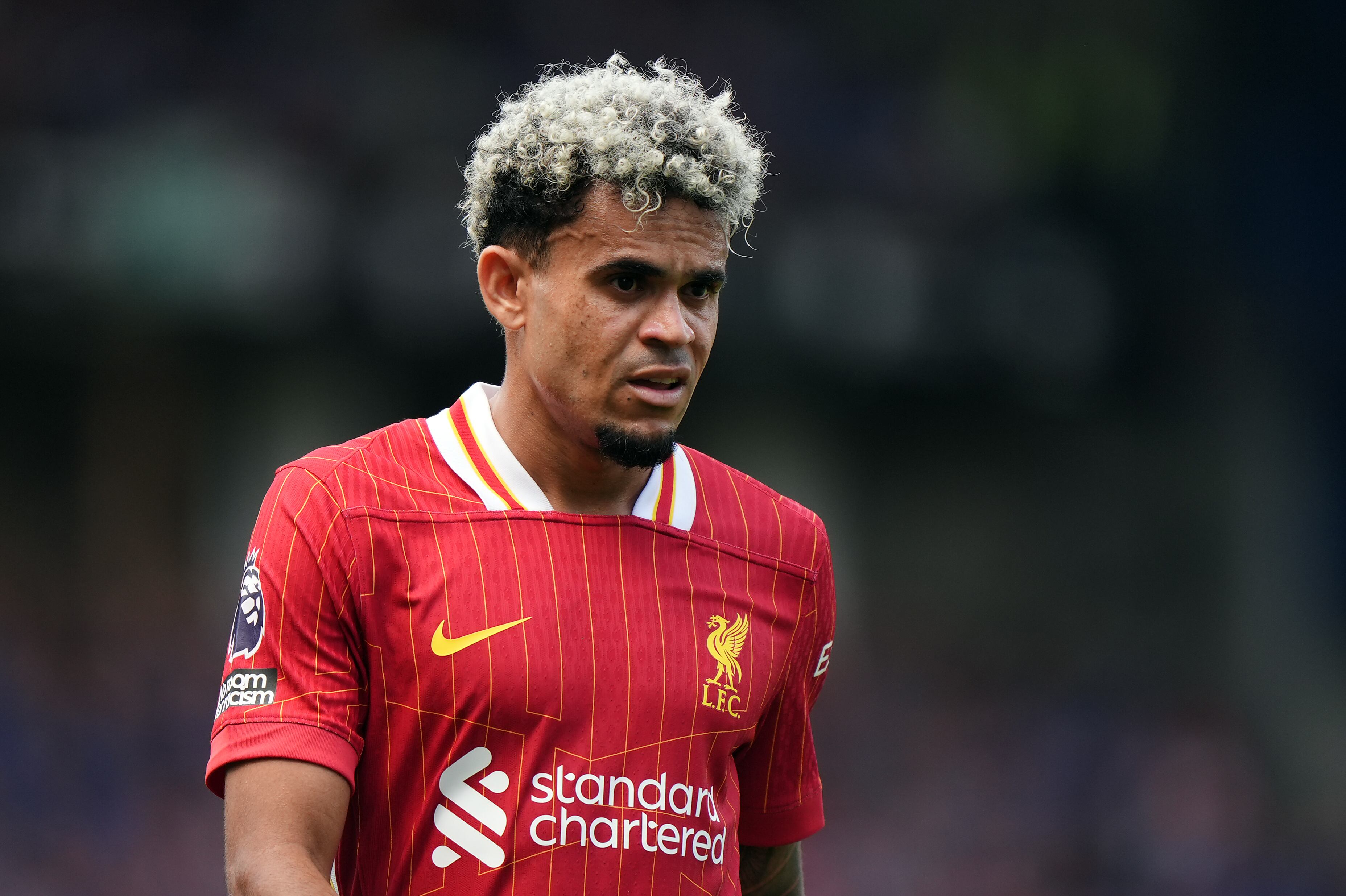 Liverpool's Luis Diaz during the Premier League match at Portman Road, Ipswich. Picture date: Saturday August 17, 2024. (Photo by Bradley Collyer/PA Images via Getty Images)