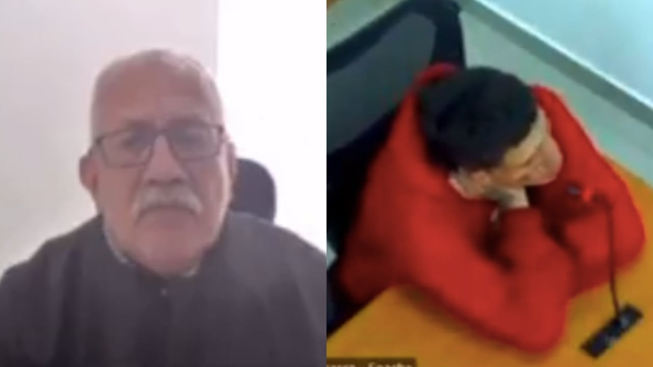 El juez del caso y el presunto asesino identificado como Juan David Navas Tovar.