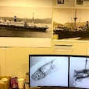 This undated handout photo received on April 22, 2023 from the Silentworld Foundation shows images of the Montevideo Maru, a World War II Japanese transport ship, on a screen during the search for the ship. - Deep-sea explorers said on April 22 they had located the wreck of a World War II Japanese transport ship, the Montevideo Maru, which was torpedoed off the Philippines killing nearly 1,000 Australians aboard. (Photo by Handout / Silentworld Foundation / AFP) / RESTRICTED TO EDITORIAL USE - MANDATORY CREDIT "AFP PHOTO / SILENTWORLD FOUNDATION" - NO MARKETING NO ADVERTISING CAMPAIGNS - DISTRIBUTED AS A SERVICE TO CLIENTS