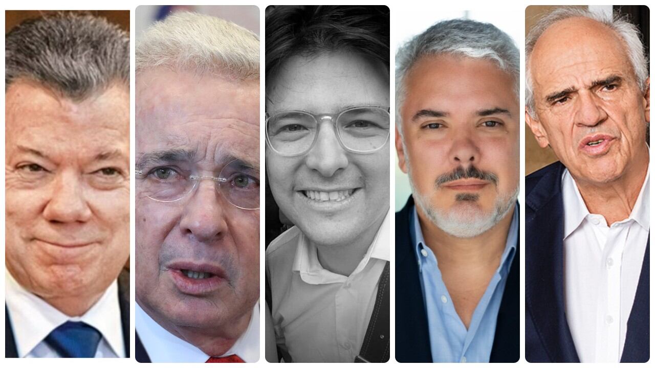Los expresidentes Juan Manuel Santos, Álvaro Uribe, Iván Duque y Ernesto Samper se solidarizaron tras fallecimiento de Miguel Uribe.