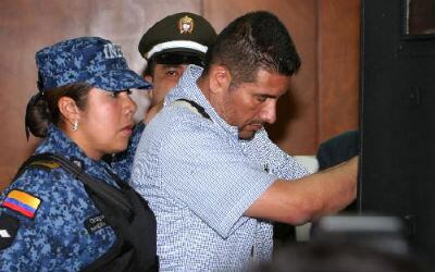 Raúl Agudelo Medina, alias Olivo Saldaña, en la audiencia por el caso de la desmovilización del bloque Cacica La Gaitana, el pasado 20 de enero.