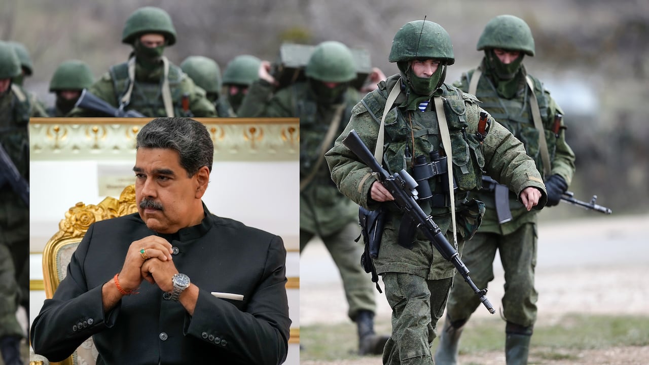Nicolás Maduro y tropas rusas