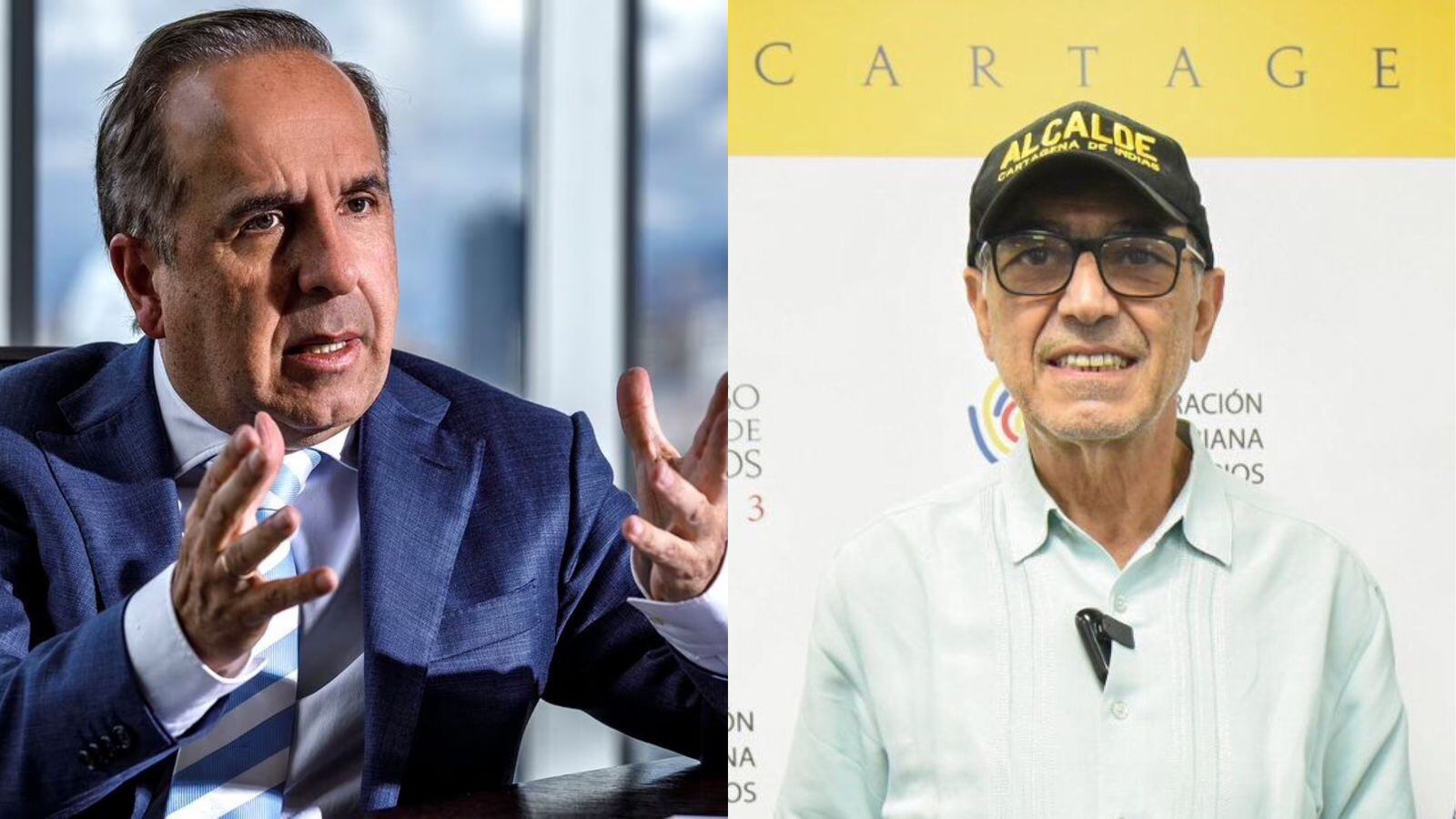 Ministro de Transporte, Guillermo Reyes y alcalde de Cartagena, William Dau