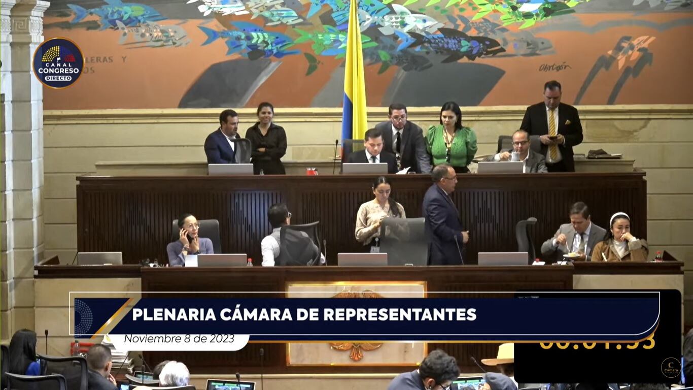 Debate reforma a la salud en la plenaria de la Cámara de Representantes del 8 de noviembre.