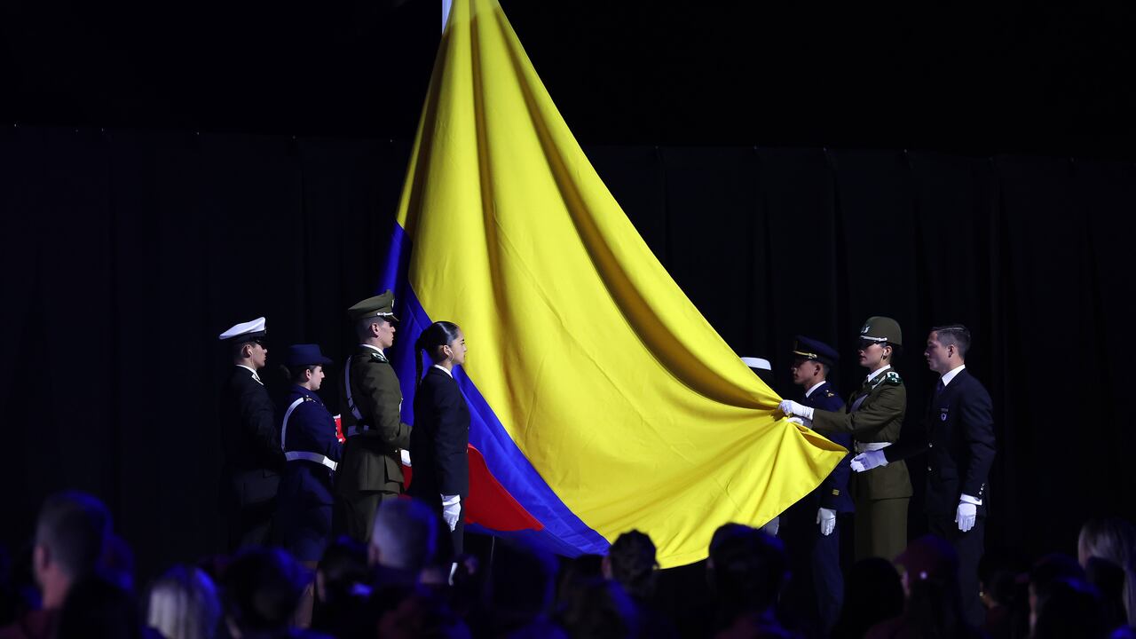 Bandera de Colombia en los Juegos Panamericanos de Santiago 2023.