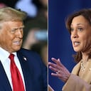 (COMBO) This combination of pictures created on November 03, 2024 shows
Donald Trump y Kamala Harris