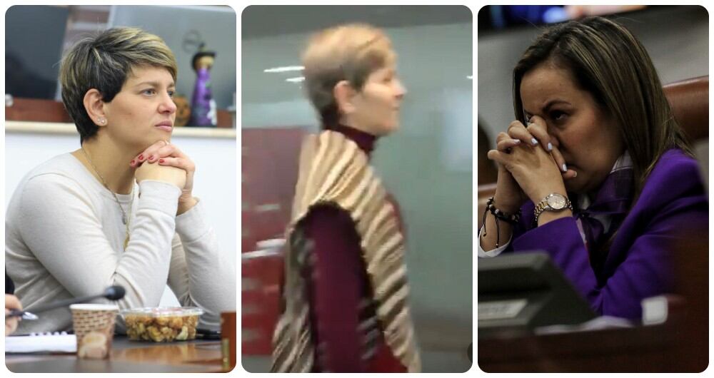 Verónica Alcocer en noviembre de 2022, la primera dama este 18 de abril y la ministra de Salud, Carolina Corcho.