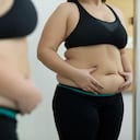 Woman with fat abdomen