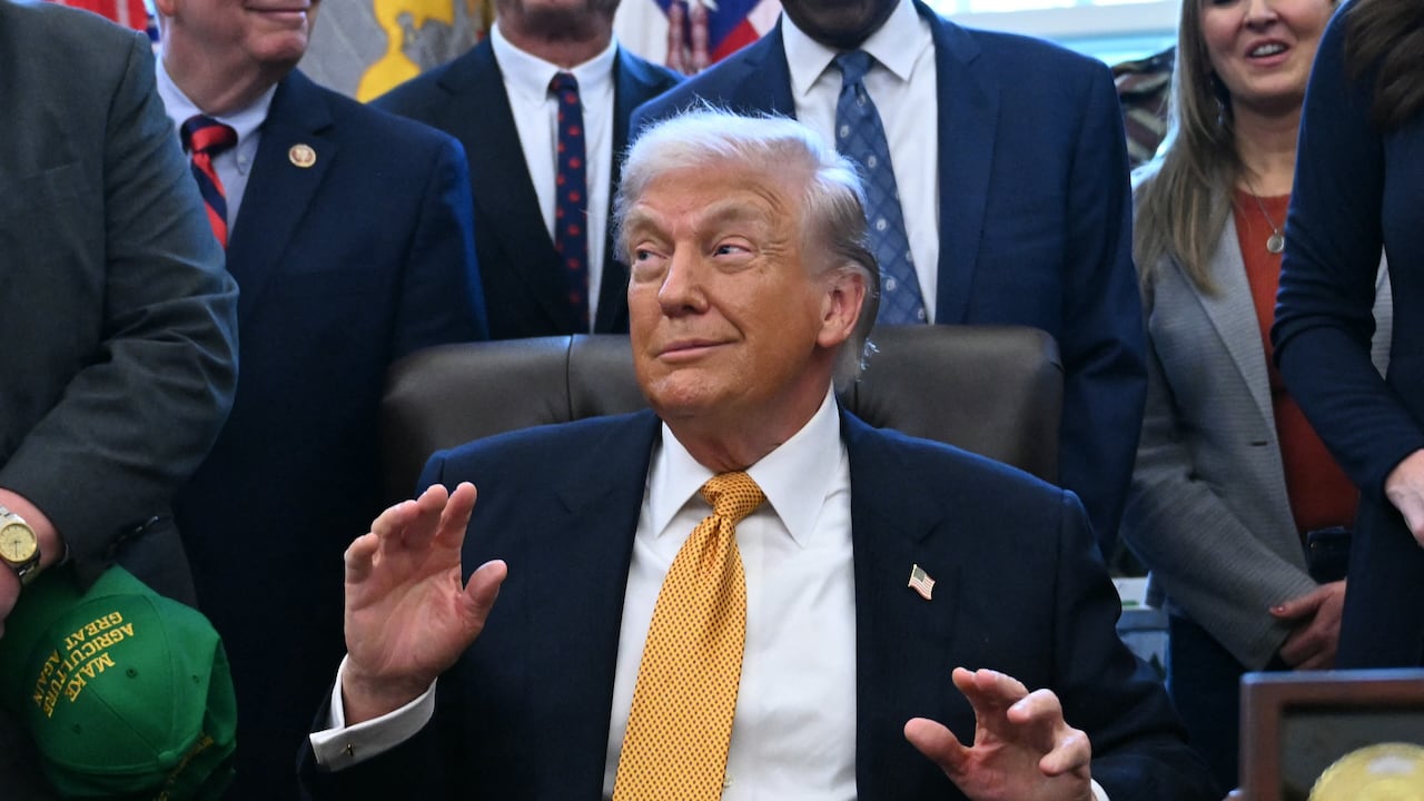 US President Donald Trump in Washington, DC, on January 14, 2026. (Photo by Brendan SMIALOWSKI / AFP)