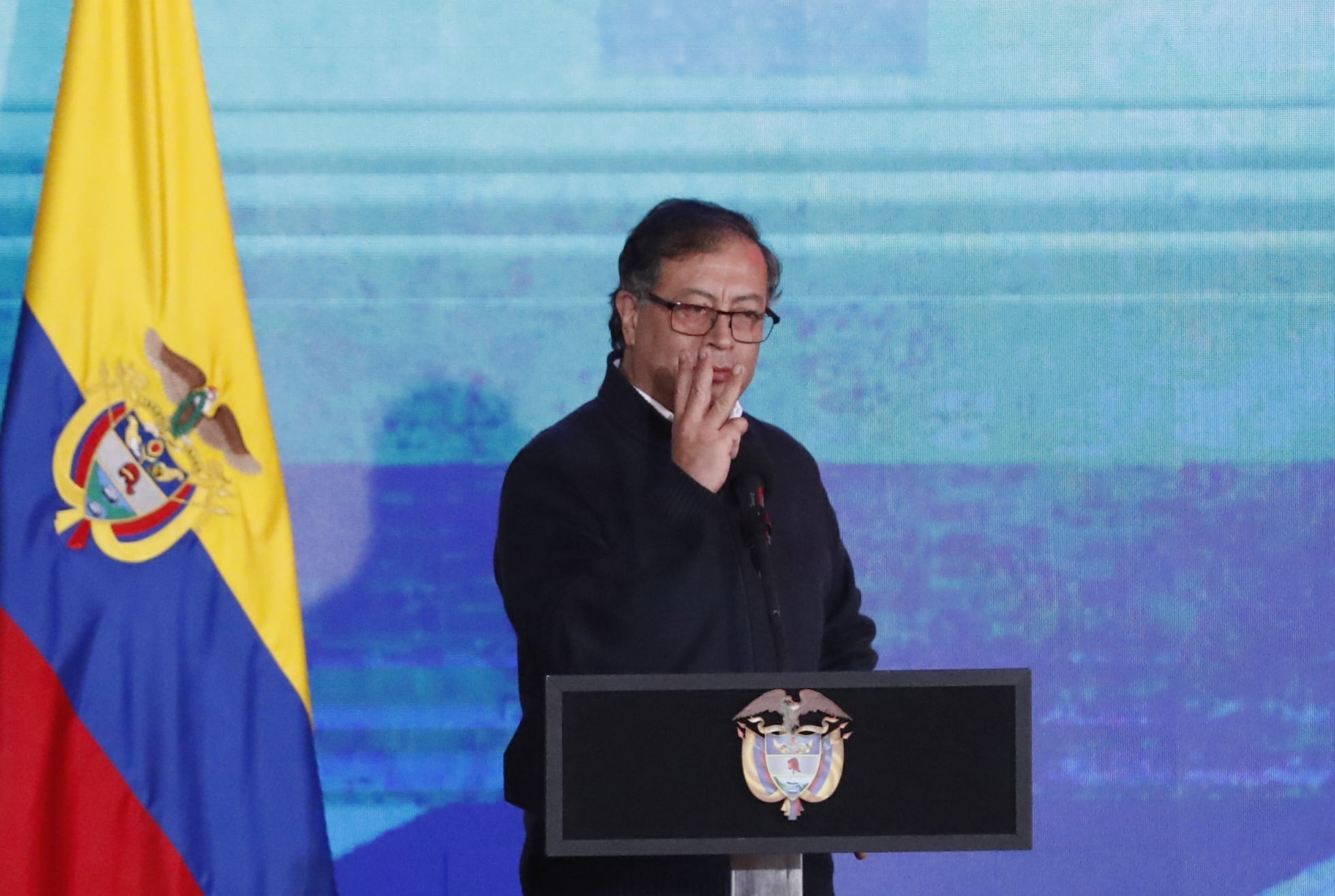 Presidente Gustavo Petro en el acto de perdón del Estado por los falsos positivos
