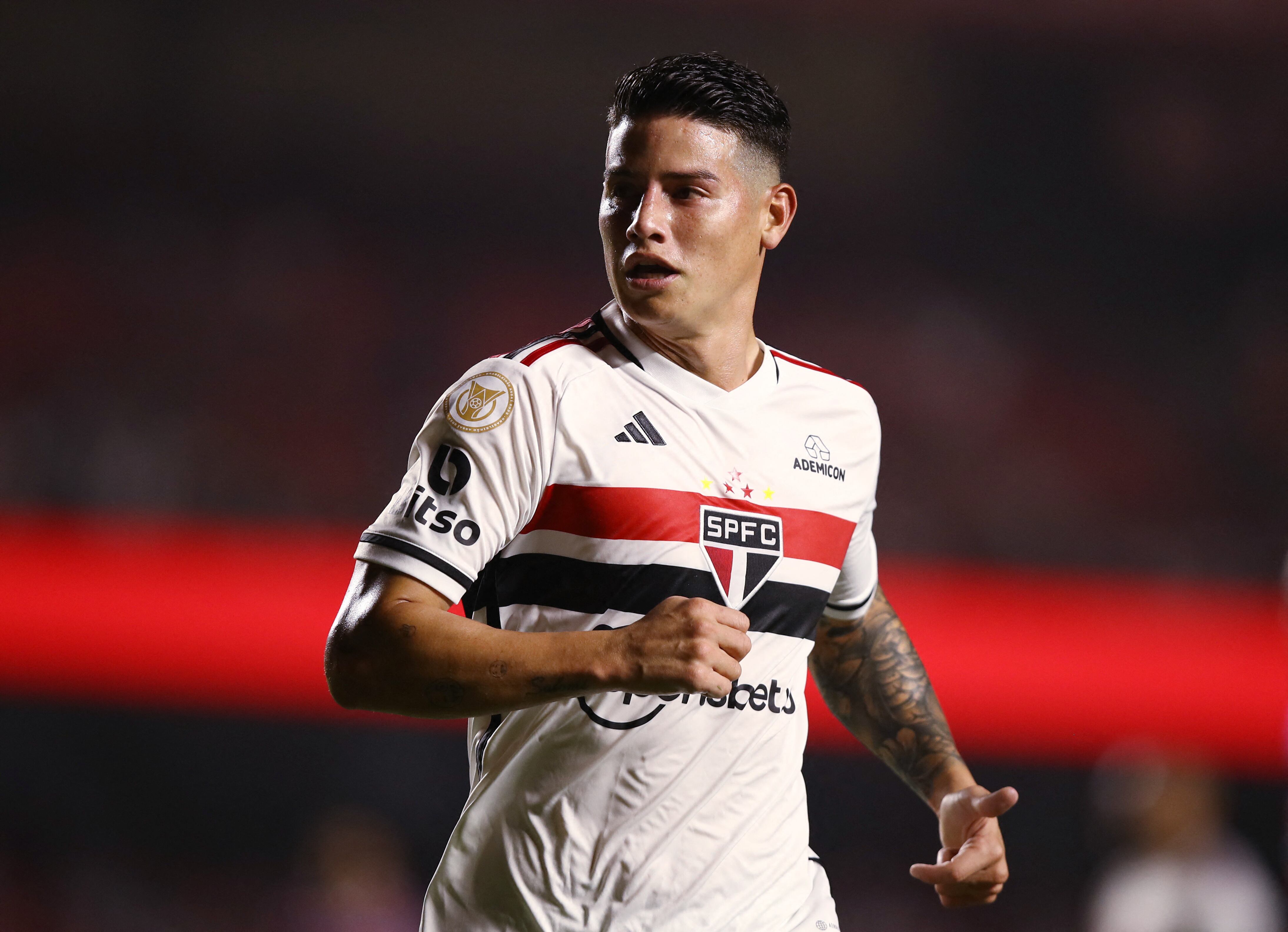 Soccer Football - Brasileiro Championship - Sao Paulo v Fortaleza - Estadio Morumbi, Sao Paulo, Brazil - September 20, 2023 Sao Paulo's James Rodriguez during the match REUTERS/Carla Carniel