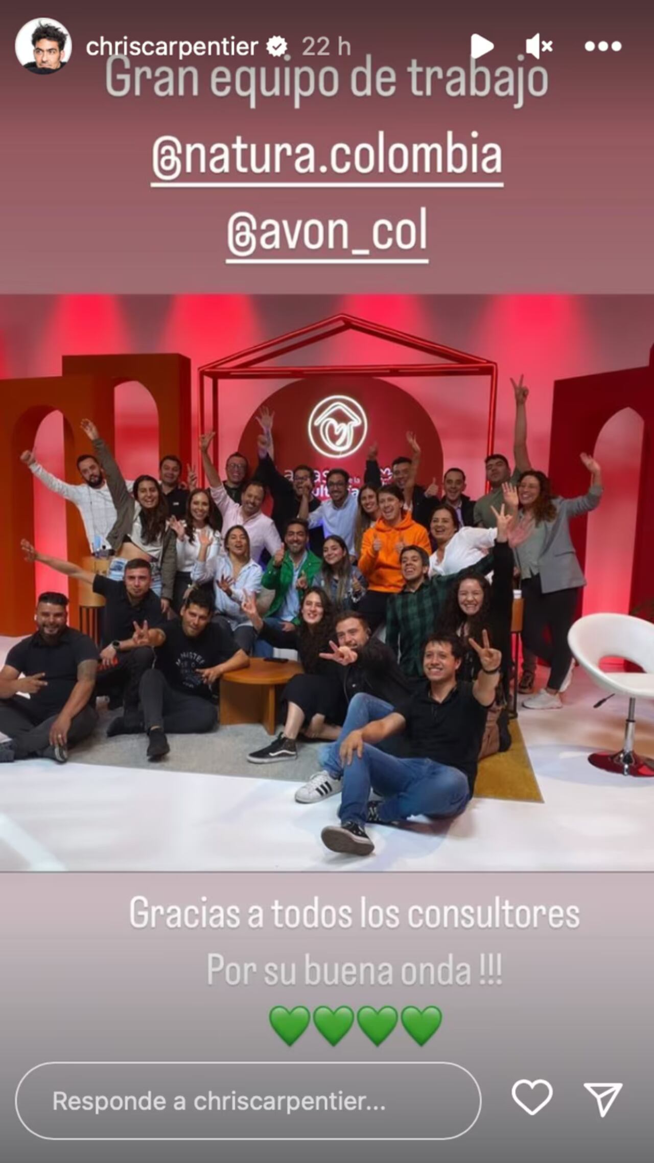 Publicación realizada por Christopher Carpentier antes de la gran final de MasterChef Celebrity 2023.