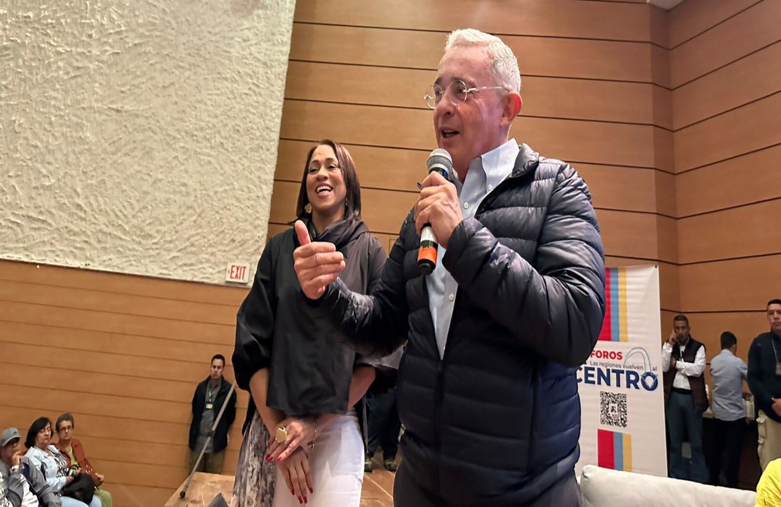 Marelene Castillo y Álvaro Uribe en Manizales.