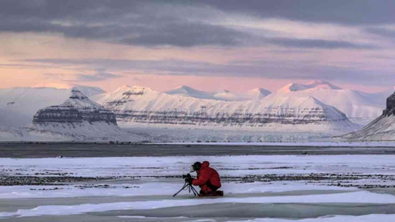 Grabación de documental "Hielo en llamas", producido por el actor Leonardo Dicaprio. Foto: HBO.