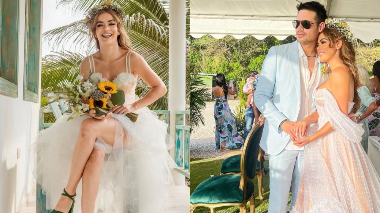 La actriz, bailarina y presentadora contrajo nupcias con el empresario Álvaro Navarro.