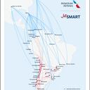 Red de Rutas de American y JetSMART