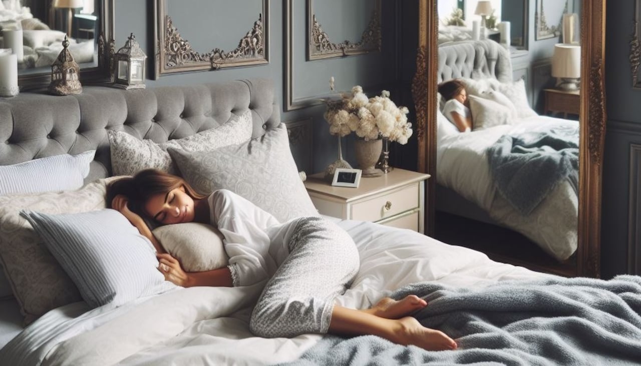 Según el Feng Shui, no es recomendable dormir frente a un espejo.