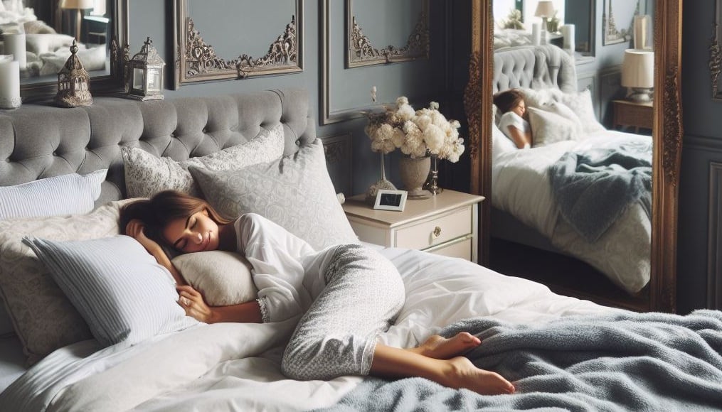 Según el Feng Shui, no es recomendable dormir frente a un espejo.