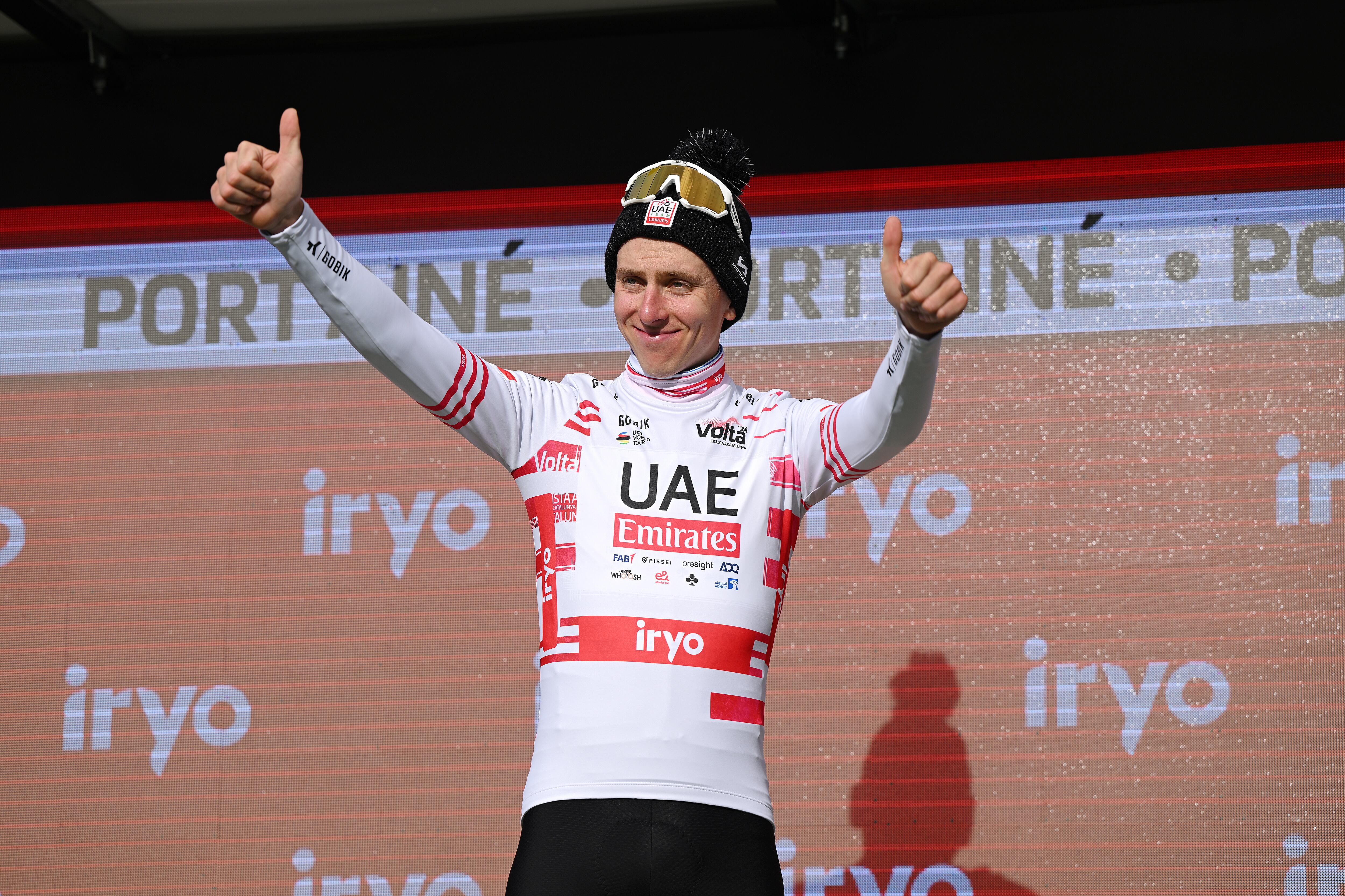 Pogacar, en lo más alto de la clasificación en la Vuelta a Cataluña.