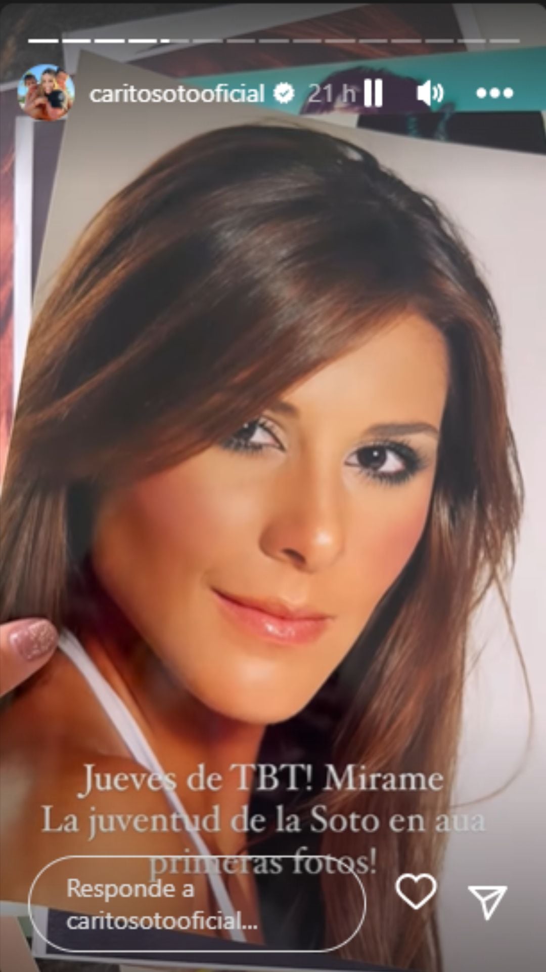 Carolina Soto compartió instantáneas de su juventud en sus historias de Instagram.